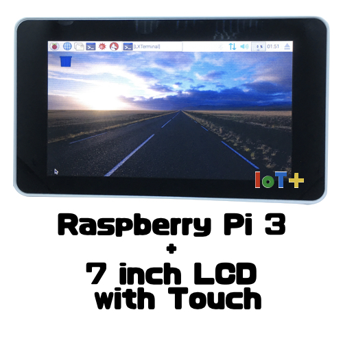 Raspberry Pi 3 と7インチタッチパネル付きディスプレイで小型情報